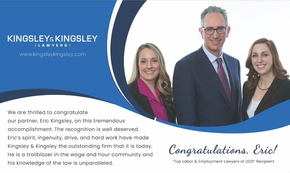 Eric Kingsley Top Employment Lawyer Award