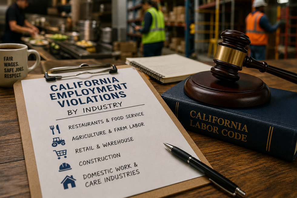  California Employment Violations by Industry