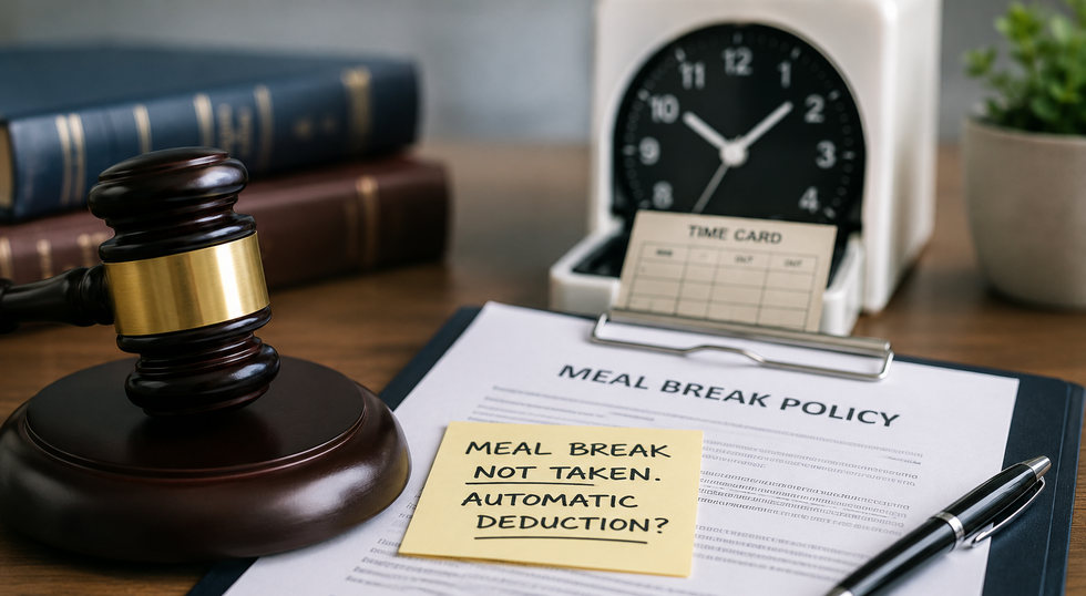 Meal break policy on paper