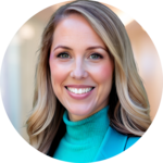 Erin Birt, family law mediator and attorney, wearing a teal blazer and smiling confidently in a professional setting