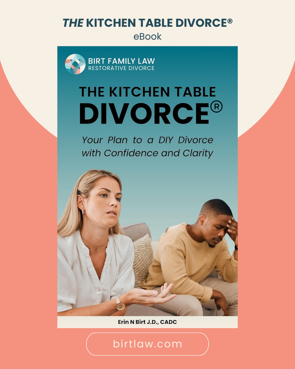 THE KITCHEN TABLE DIVORCE® eBook by Erin Birt, a practical guide to DIY divorce planning and mediation