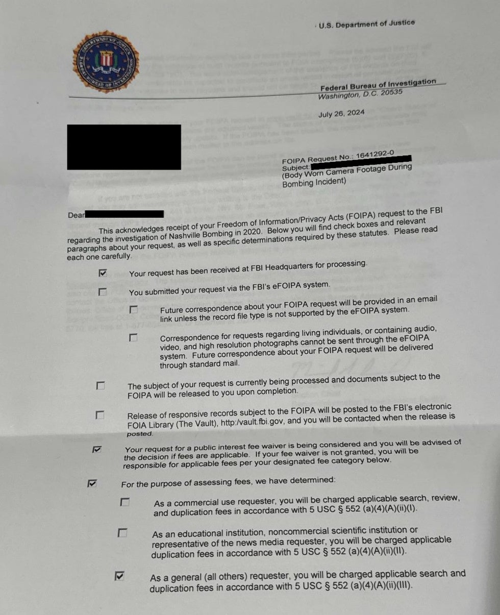 DOJ request for bodycam video