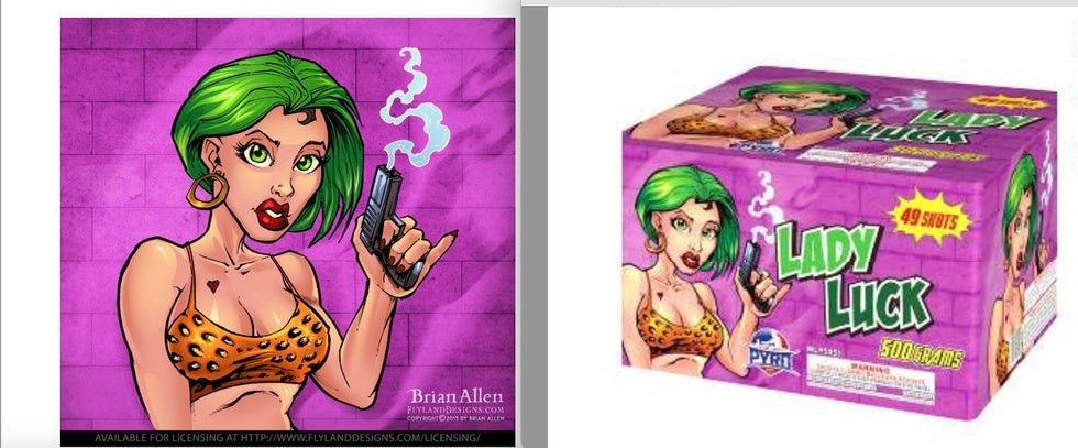 Lady luck fireworks packaging