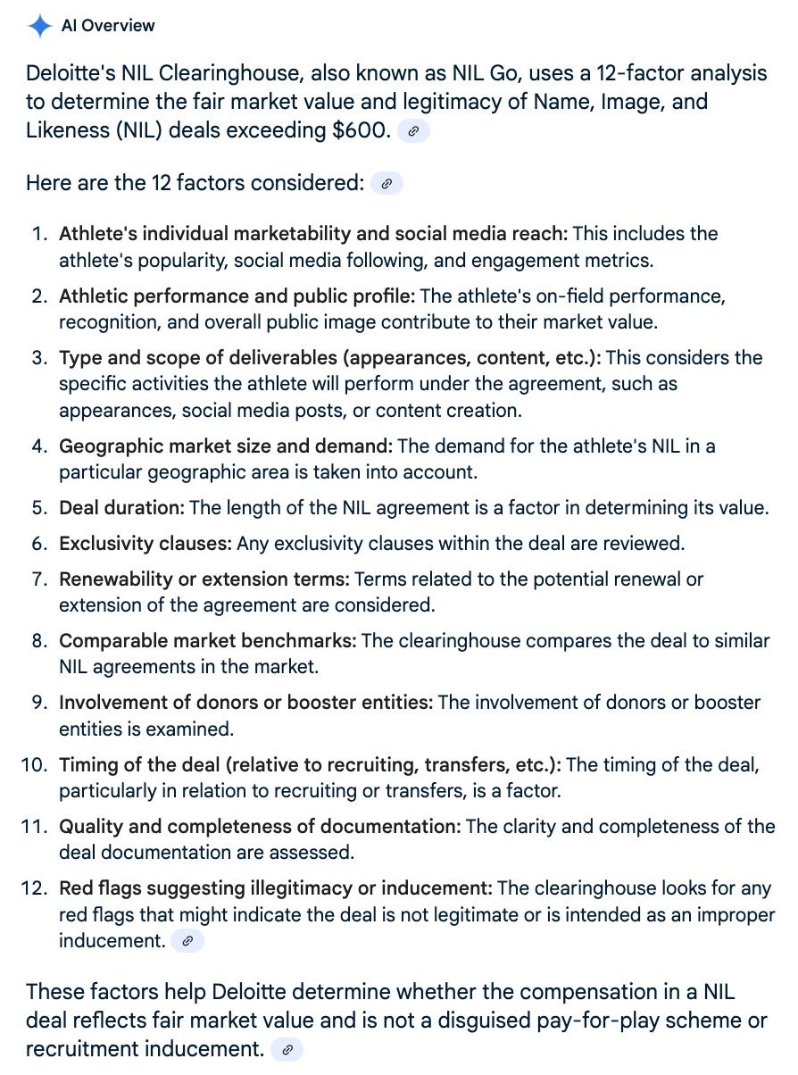 Deloitte NIL 12 factors to clear deals