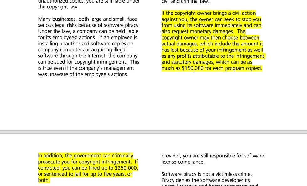 Business software alliance demand letter