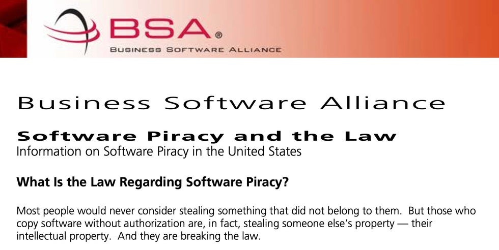 infringement letter from the business software alliance