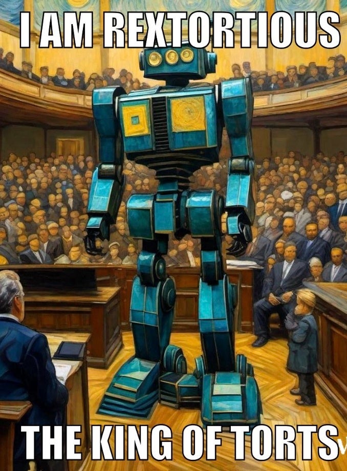 robot in the courtroom
