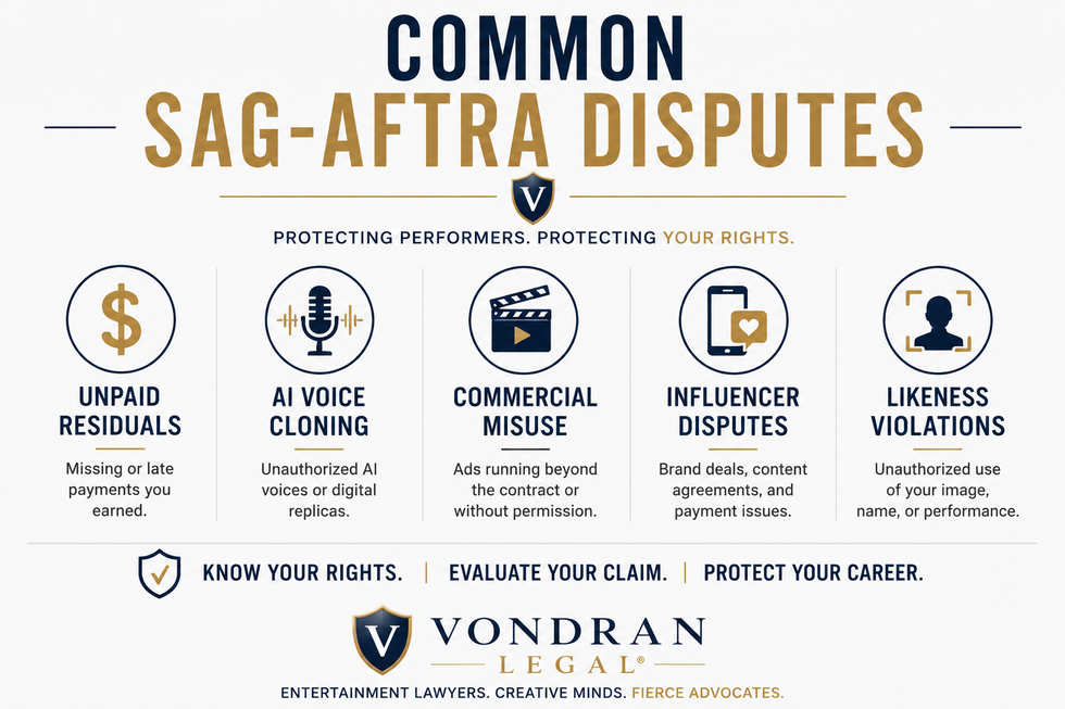 Infographic Common SAG-AFTRA Disputes informational 