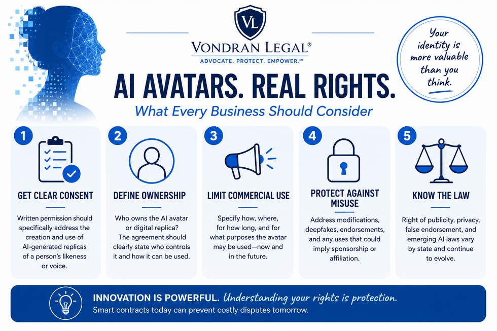 Infographic AI Avatars your rights and what you need to know 
