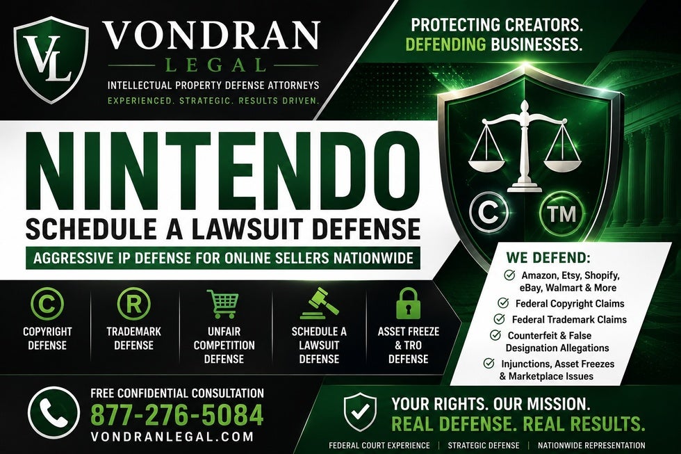 Nintendo schedule A lawsuit defense
