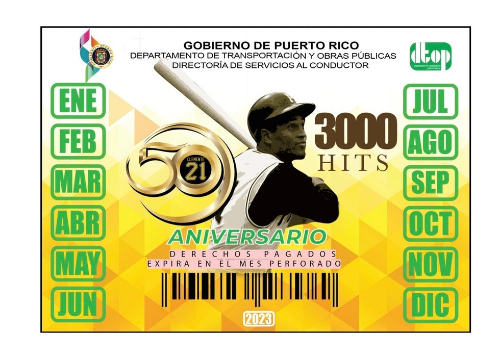 Puerto Rico Roberto Clemente license plates sold 15 million