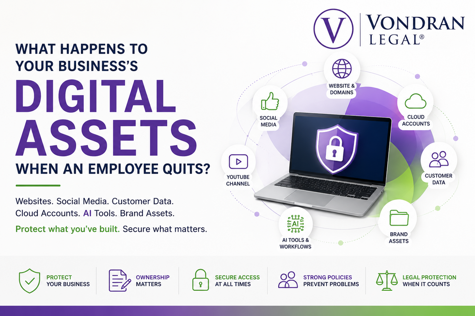 What happens to digital assents when an employee quits 