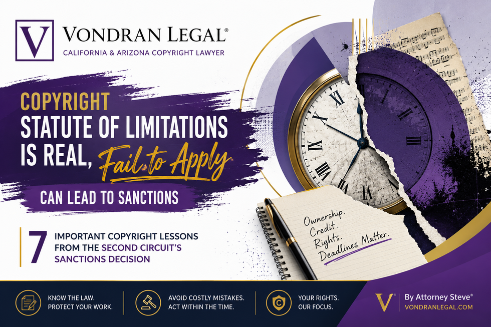 COPYRIGHT STATUTE OF LIMITATIONS IS REAL, FAIL TO APPLY CAN LEAD TO SANCTIONS