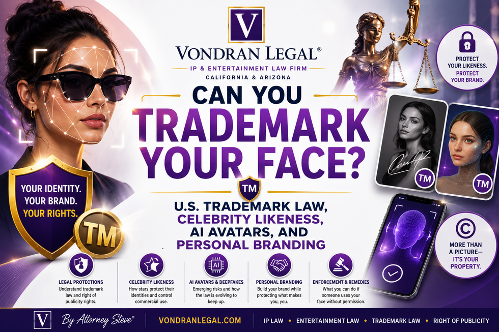 CAN YOU TRADEMARK YOUR FACE? U.S. TRADEMARK LAW, CELEBRITY LIKENESS, AI AVATARS, AND PERSONAL BRANDING
