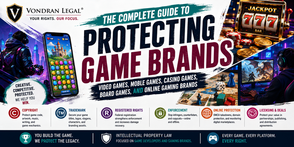 THE COMPLETE GUIDE TO PROTECTING VIDEO GAMES, MOBILE GAMES, CASINO GAMES, BOARD GAMES, AND ONLINE GAMING BRANDS