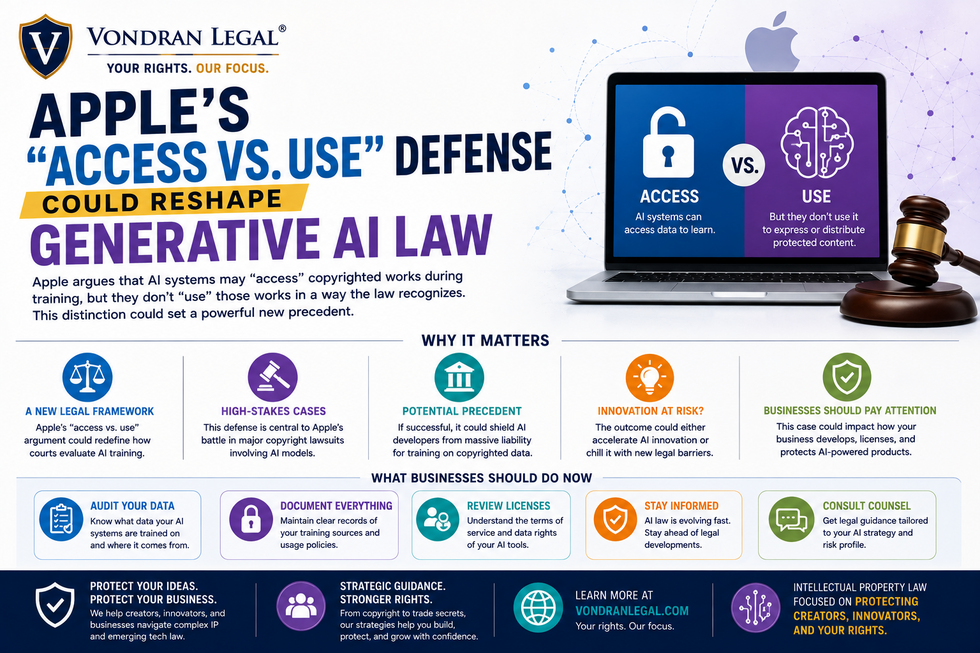 APPLE'S "ACCESS VS. USE" DEFENSE COULD RESHAPE GENERATIVE AI LAW