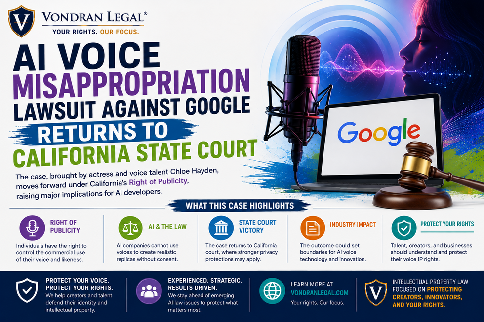 AI VOICE MISAPPROPRIATION LAWSUIT AGAINST GOOGLE RETURNS TO CALIFORNIA STATE COURT