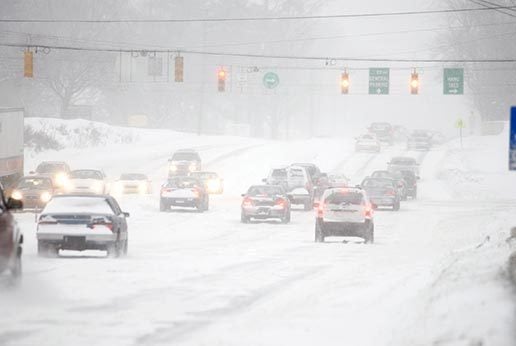 Reckless driving too fast in the snow