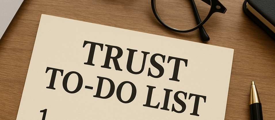 Image of a paper with "Trust To-Do List" written