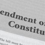 A sheet of paper with Amendment to the Constitution written on it