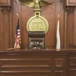 A photo of an empty courtroom