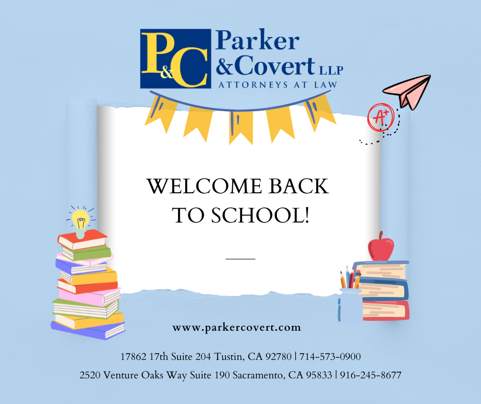 Parker & Covert welcomes everyone back to school
