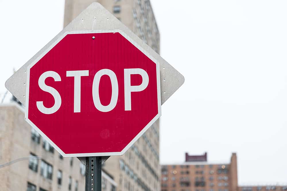 running stop signs