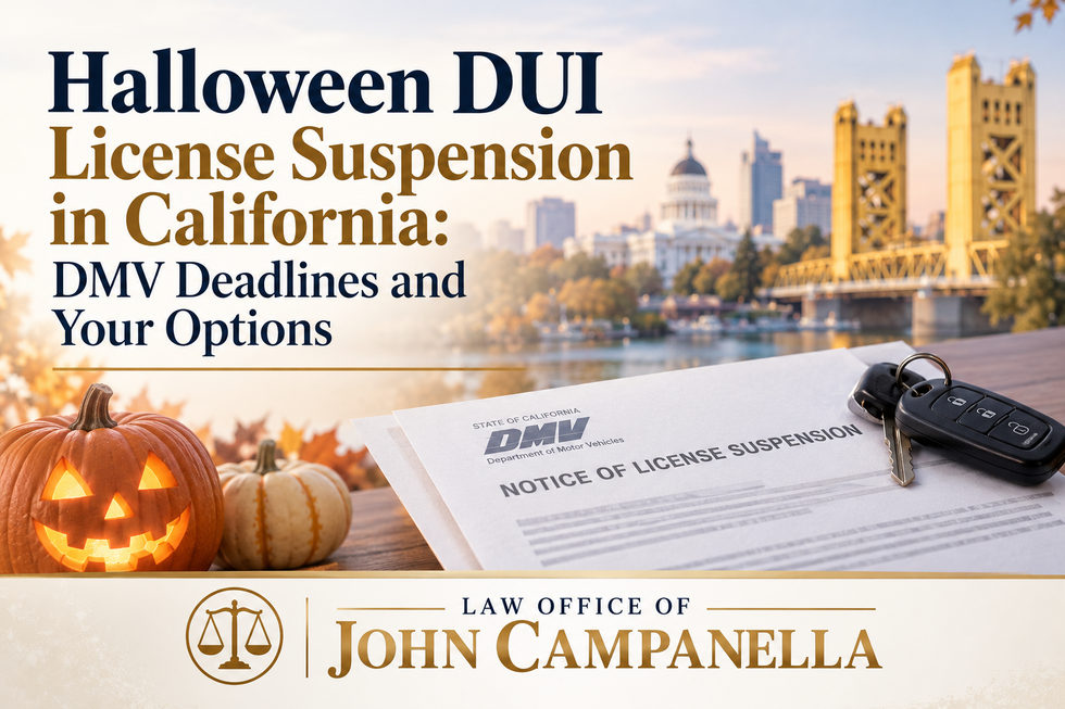 Halloween DUI License Suspension in California: DMV Deadlines and Your Options – Law Office of John Campanella