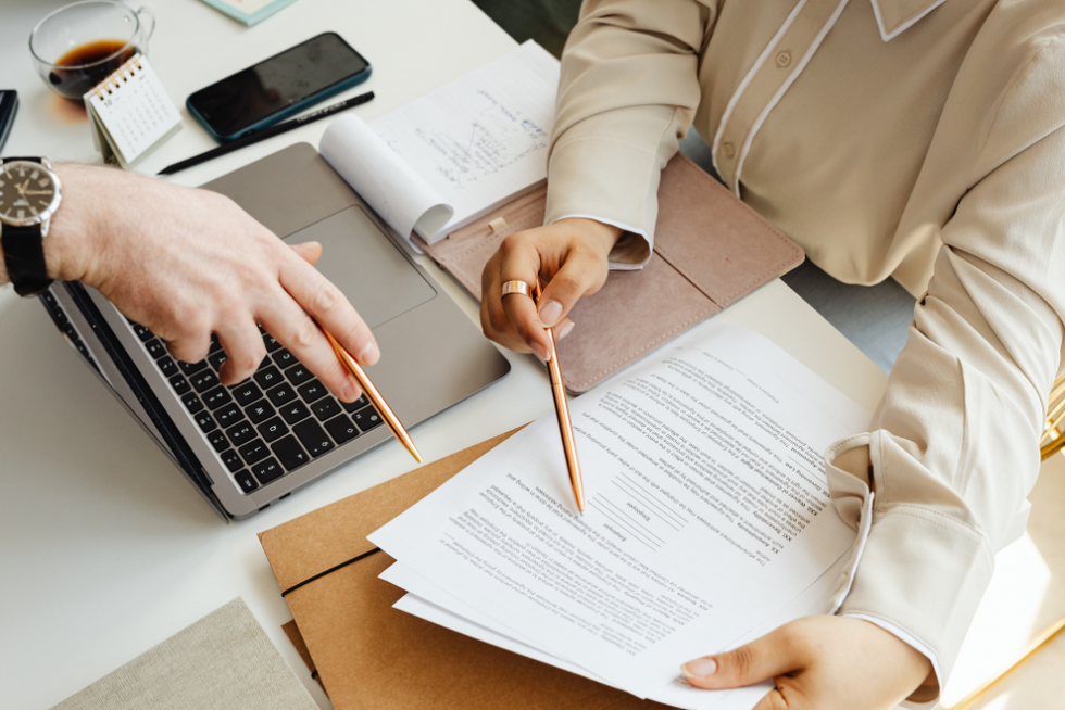 lawyers doing business paperwork