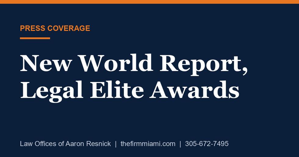 New World Report, Legal Elite Awards press card