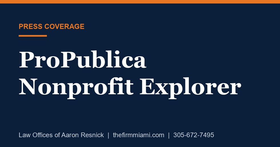 ProPublica Nonprofit Explorer press card