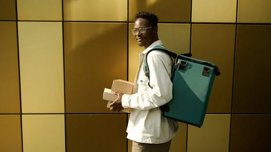 gig economy workers with smartphones and delivery bags - irs misclassification of employees
