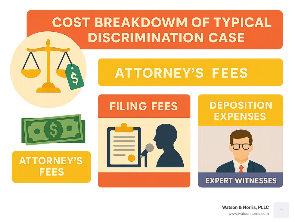 Cost breakdown of typical discrimination case - Discrimination attorney Mississippi infographic