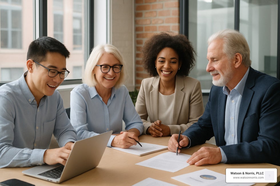 Diverse team with visible age differences in workplace setting - age discrimination under 40
