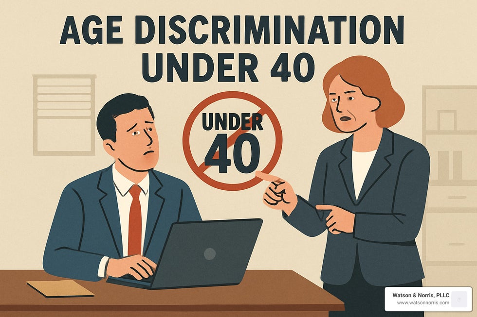 Person filing a workplace complaint form - age discrimination under 40