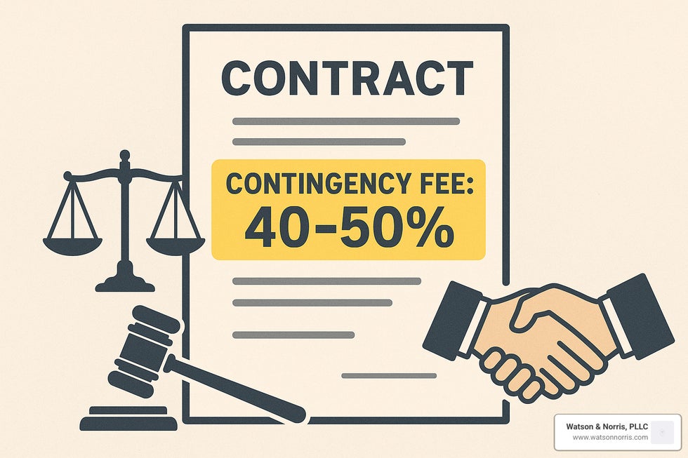 typical contingency fee 40-50% - labor and employment lawyers near me