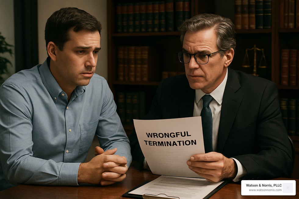 employee discussing case with attorney - can i file a wrongful termination claim