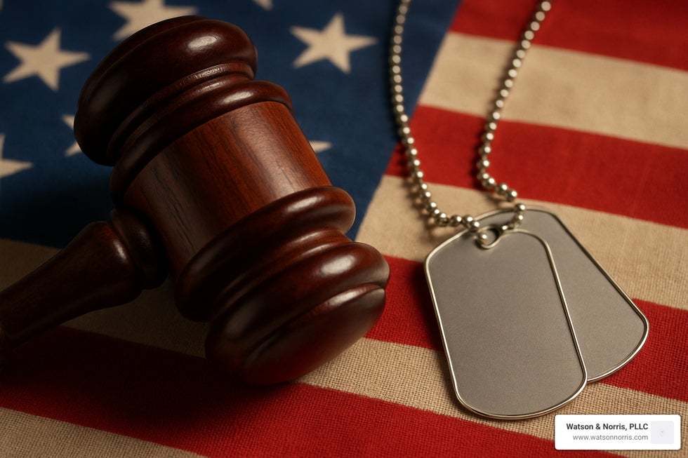 gavel and military dog tags - what does userra stand for