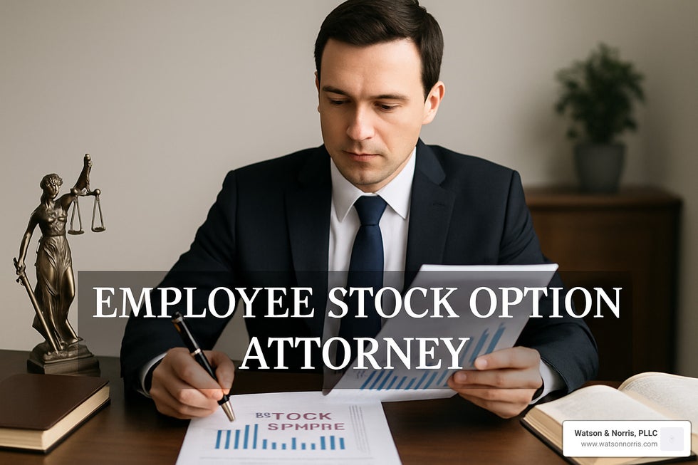 gavel positioned over stock certificates - employee stock option attorney