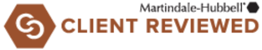 "Image of Client Reviewed Badge from Martindale-Hubbell