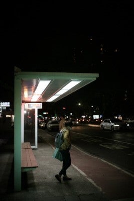 injured at a bus stop
