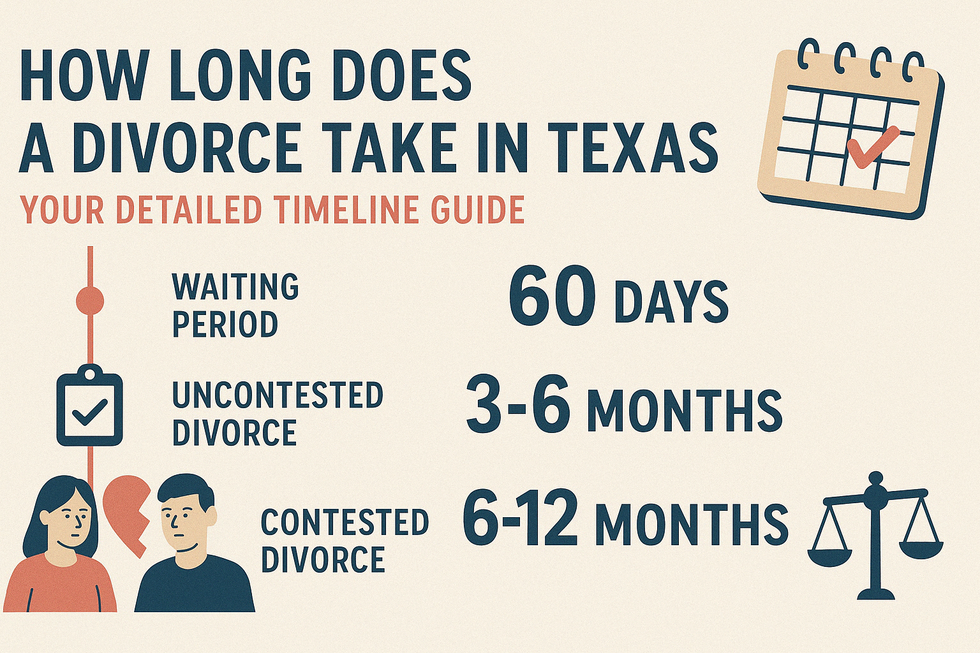 Timeline for getting a divorce in Texas.