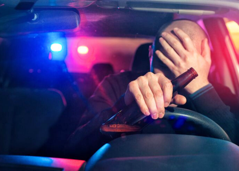 Car pulled over by law enforcement for suspected drunk driving