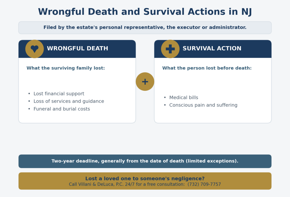 wrongful death and survival actions in NJ