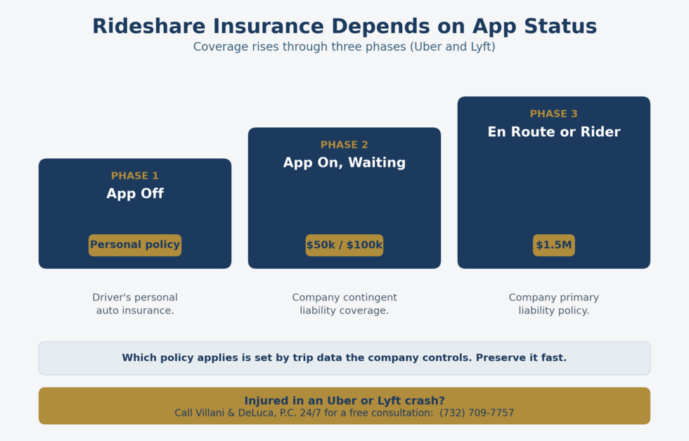 rideshare insurance depends on app status