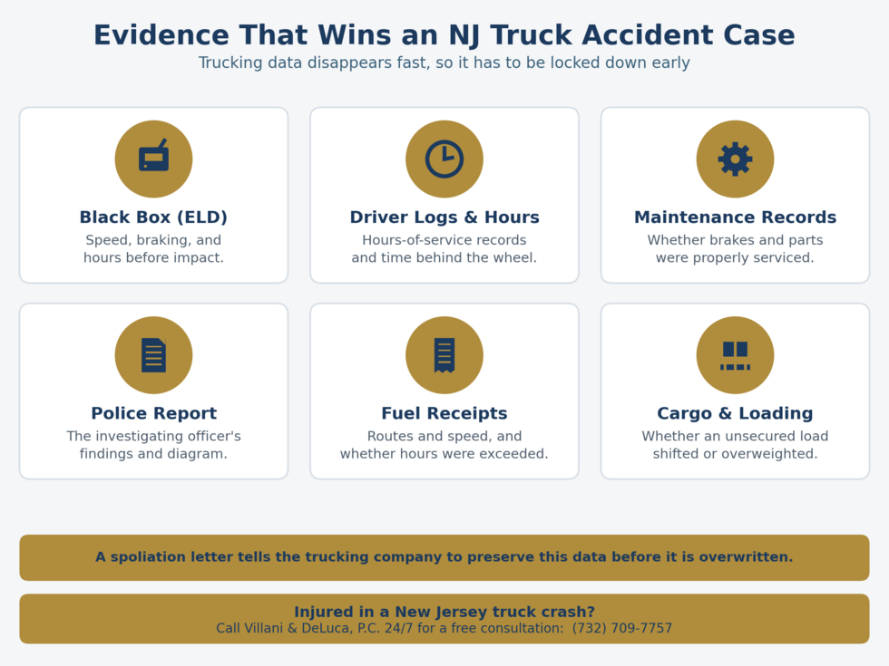 evidence that wins an NJ Truck Accident Case