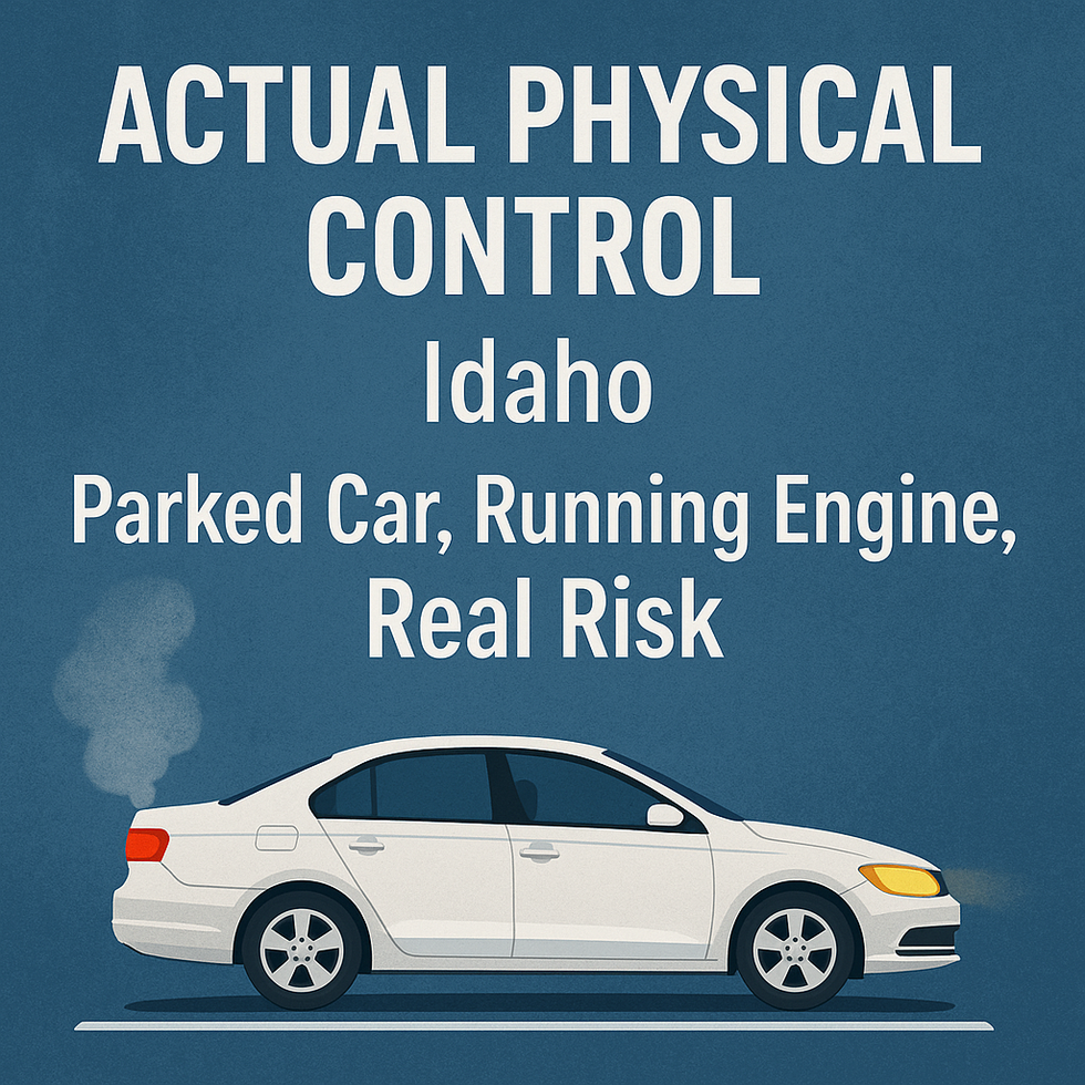 “Actual Physical Control” in Idaho Parked Car, Running Engine, Real Risk