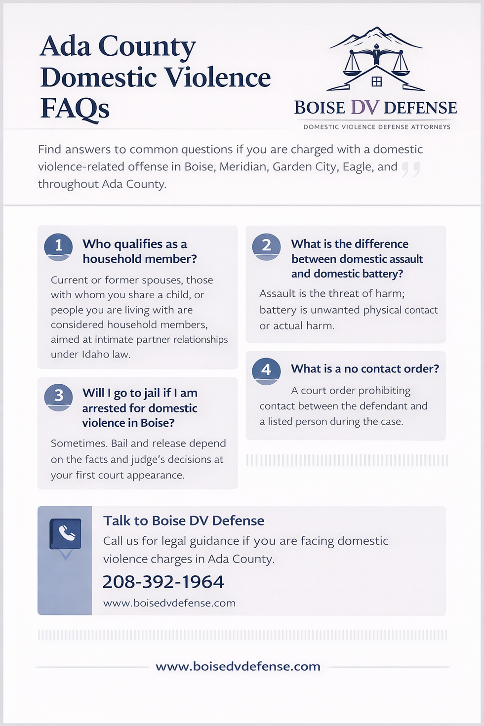 FAQs for ada county domestic violence charges