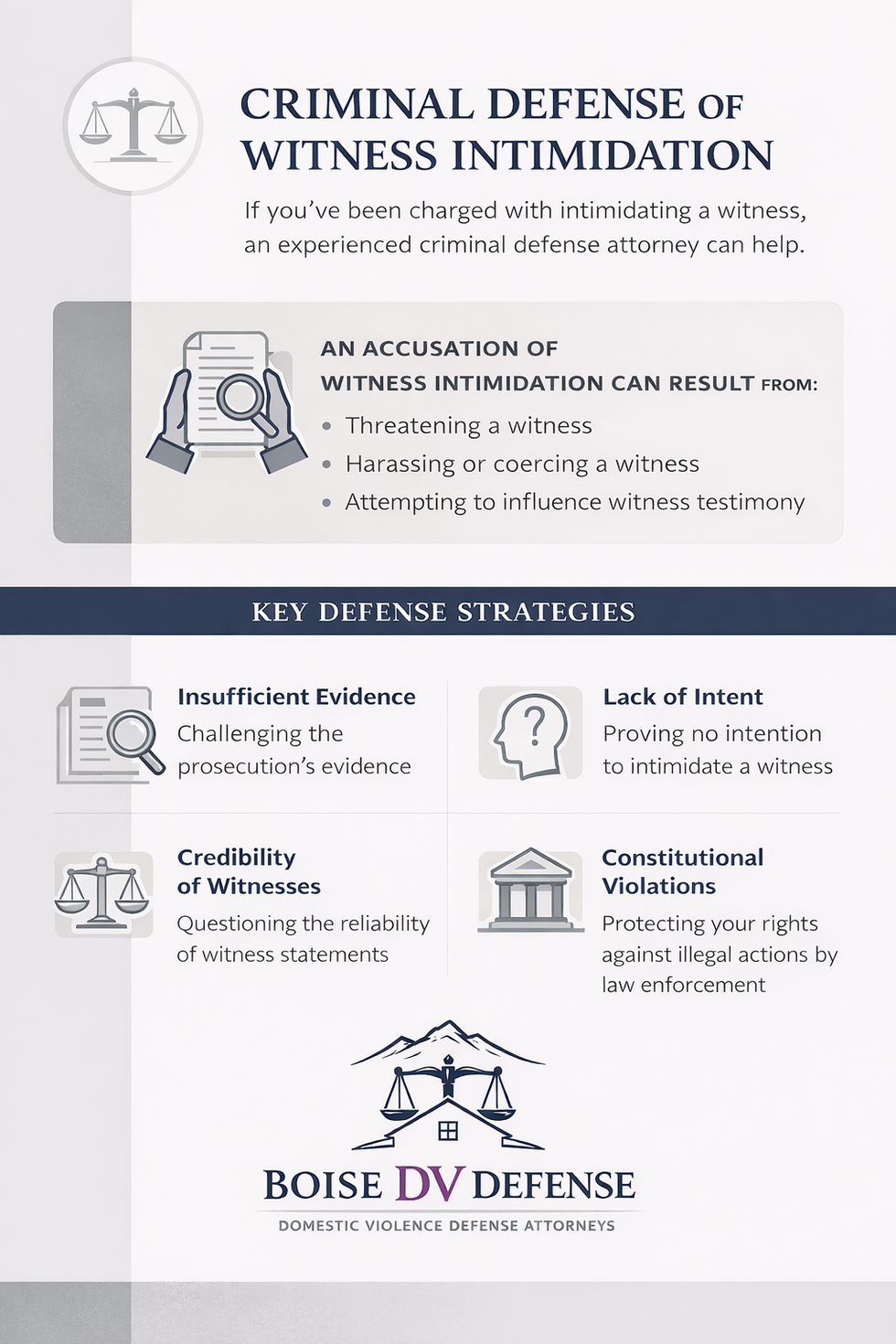 witness intimidation criminal defense help boise
