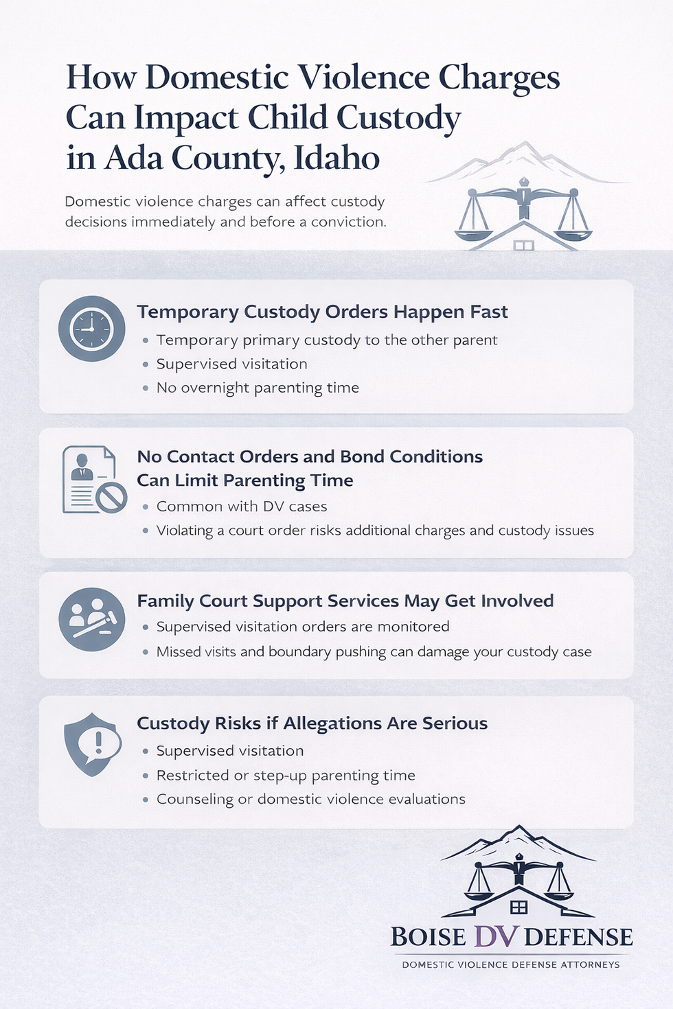 how domestic violence charges can impact child custody in ada county idaho